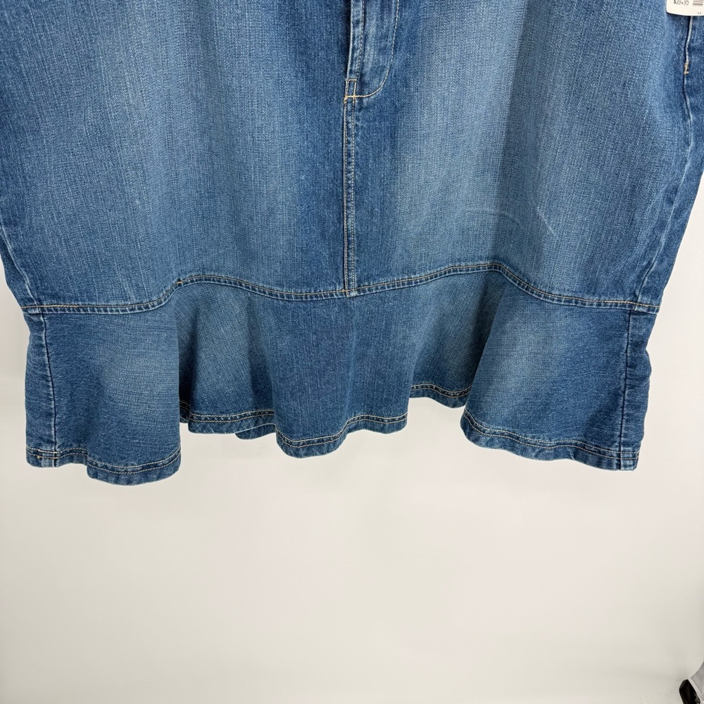 Avenue Blues NWT Tiered Denim Skirt Women's Size 22 Cotton Ruffled Hem Retro - Picture 3 of 10